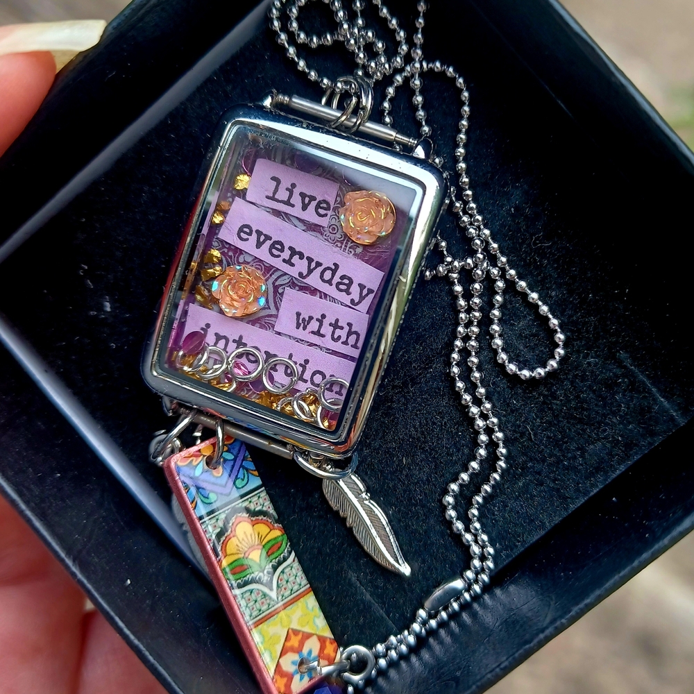 Colorful Inspirational Pendant Necklace - Picture 2 of 4